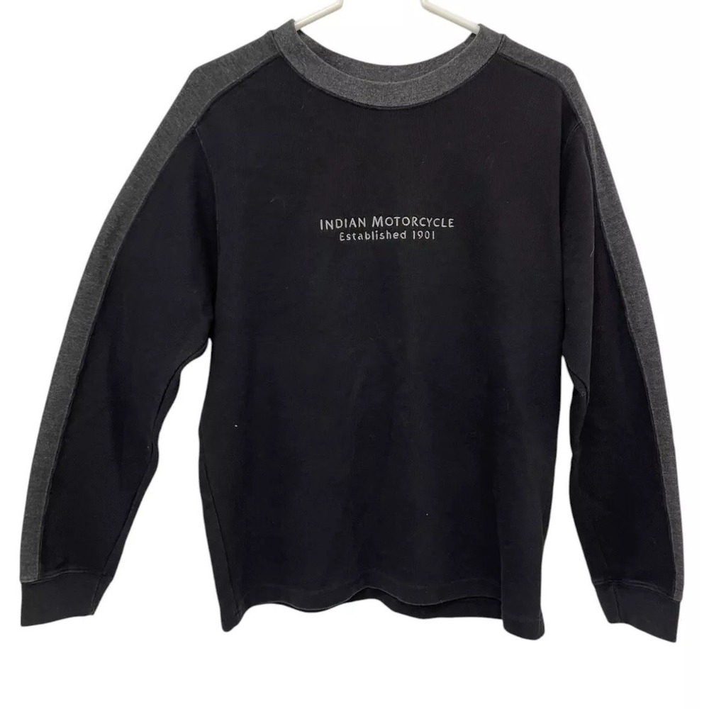 Indian Motorcycle‎ Sweatshirt Long Sleeve Pullover Crew Neck Cotton Biker Cozy M